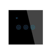 Učitajte sliku u preglednik galerije, Pametni zidni prekidač za svjetlo trostruki crni