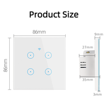 Učitajte sliku u preglednik galerije, Pametni zidni prekidač za svjetlo jednostruki bijeli